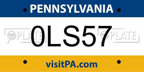0LS57 Pennsylvania License Plate