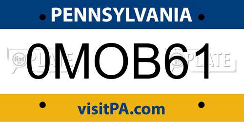 0MOB61 Pennsylvania License Plate