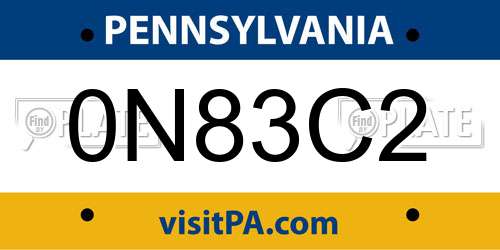 0N83C2 Pennsylvania License Plate