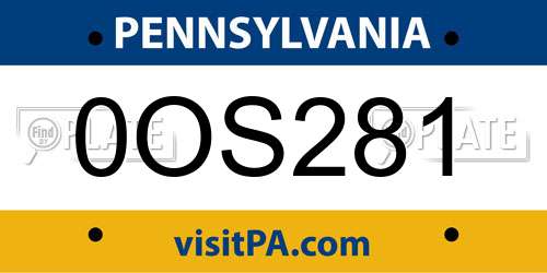 0OS281 Pennsylvania License Plate