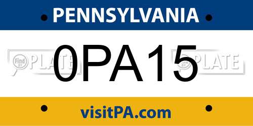 0PA15 Pennsylvania License Plate