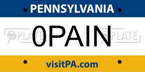 0PAIN Pennsylvania License Plate
