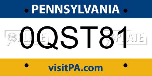 0QST81 Pennsylvania License Plate