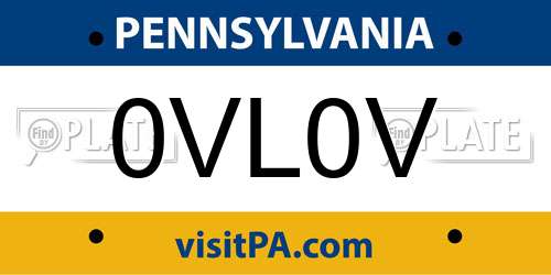 0VL0V Pennsylvania License Plate