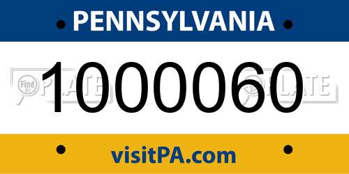 1000060 Pennsylvania License Plate