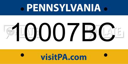 10007BC Pennsylvania License Plate