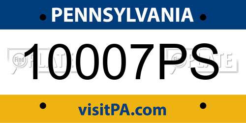 10007PS Pennsylvania License Plate