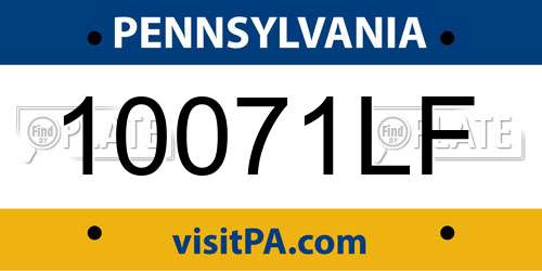10071LF Pennsylvania License Plate