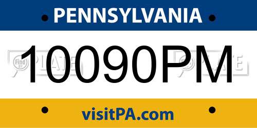 10090PM Pennsylvania License Plate