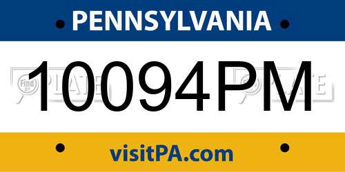 10094PM Pennsylvania License Plate