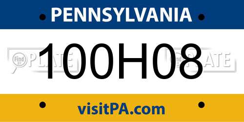 100H08 Pennsylvania License Plate