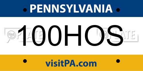 100HOS Pennsylvania License Plate
