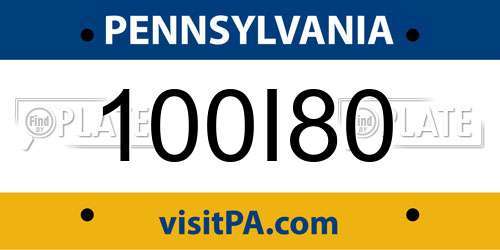 100I80 Pennsylvania License Plate