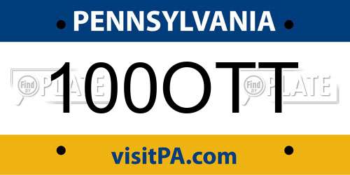 100OTT Pennsylvania License Plate