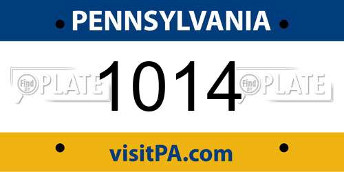 1014 Pennsylvania License Plate