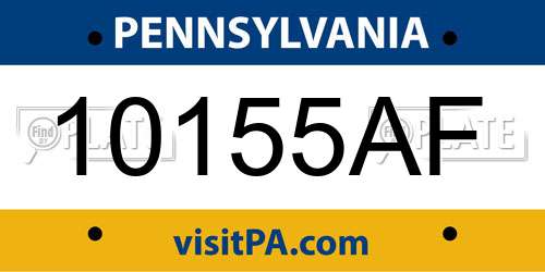 10155AF Pennsylvania License Plate
