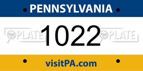 1022 Pennsylvania License Plate
