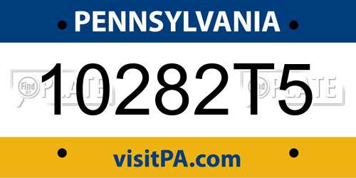 10282T5 Pennsylvania License Plate