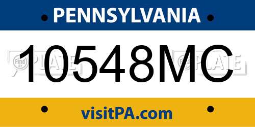 10548MC Pennsylvania License Plate