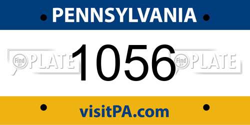 1056 Pennsylvania License Plate