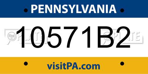 10571B2 Pennsylvania License Plate