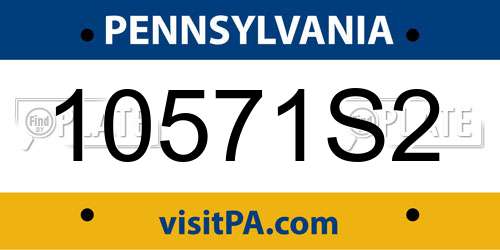 10571S2 Pennsylvania License Plate