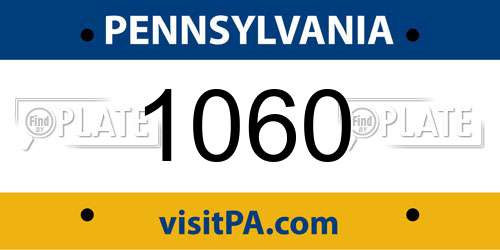 1060 Pennsylvania License Plate