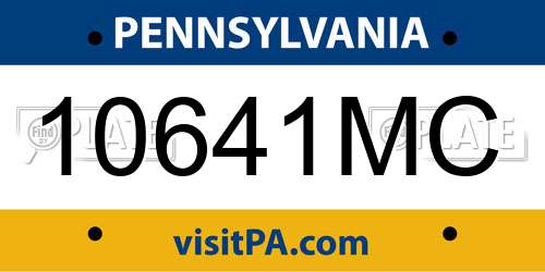 10641MC Pennsylvania License Plate