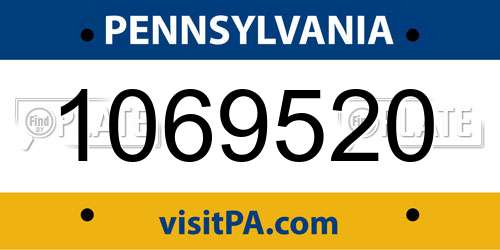 1069520 Pennsylvania License Plate