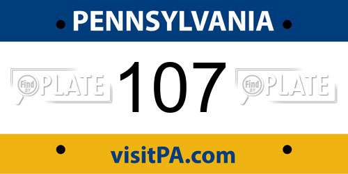 107 Pennsylvania License Plate