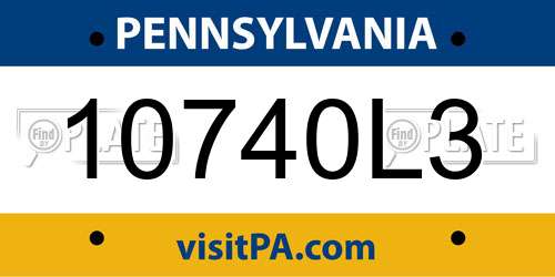 10740L3 Pennsylvania License Plate