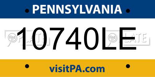 10740LE Pennsylvania License Plate