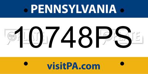 10748PS Pennsylvania License Plate