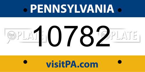 10782 Pennsylvania License Plate