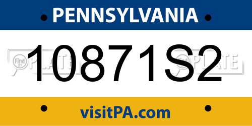 10871S2 Pennsylvania License Plate