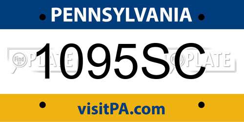 1095SC Pennsylvania License Plate
