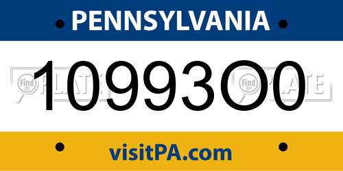 10993O0 Pennsylvania License Plate