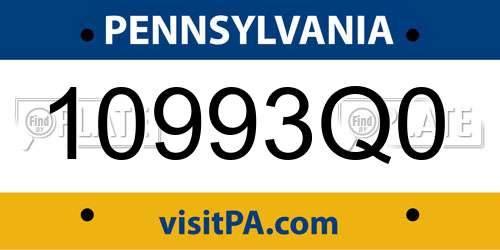 10993Q0 Pennsylvania License Plate