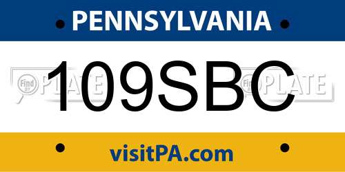 109SBC Pennsylvania License Plate
