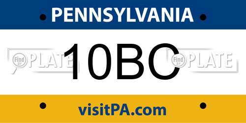 10BC Pennsylvania License Plate