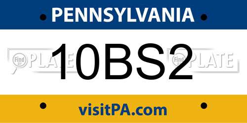10BS2 Pennsylvania License Plate