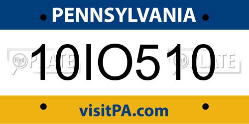 10IO510 Pennsylvania License Plate