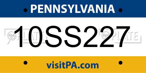10SS227 Pennsylvania License Plate