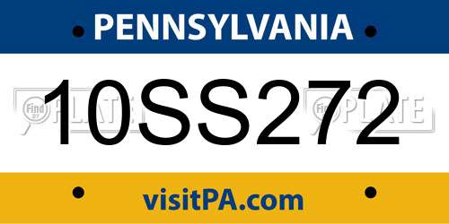 10SS272 Pennsylvania License Plate