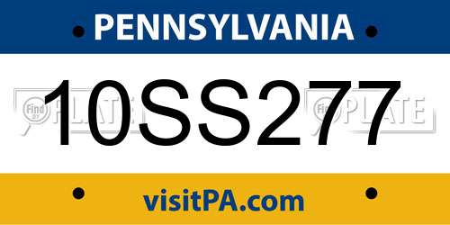 10SS277 Pennsylvania License Plate