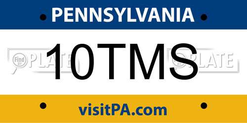 10TMS Pennsylvania License Plate