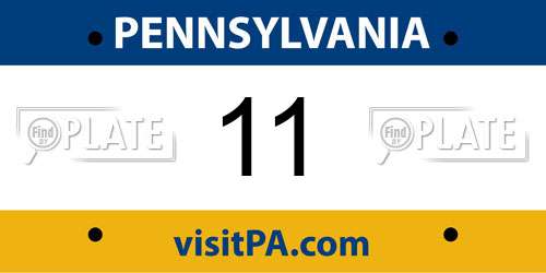 11 Pennsylvania License Plate