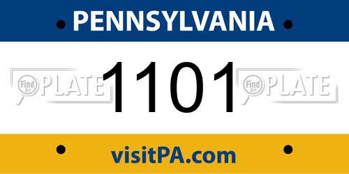 1101 Pennsylvania License Plate