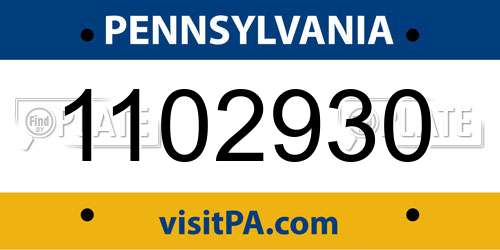 1102930 Pennsylvania License Plate