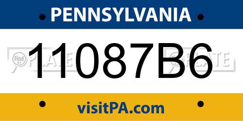 11087B6 Pennsylvania License Plate